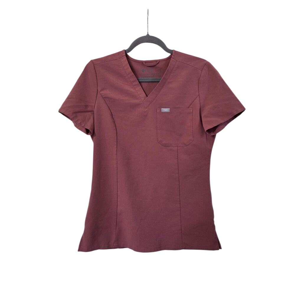 Figs Catarina Technical Collection Dusty Pink V-Neck Scrub Top, Women's XS